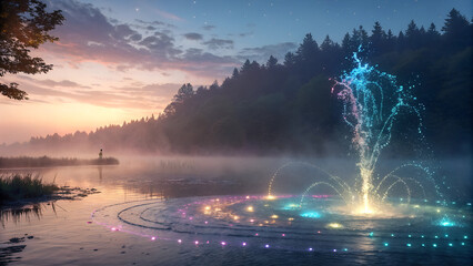 water magic with light effects - beautiful background
