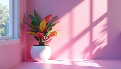 A stunning collection of vibrant indoor tropical flower plants in elegant vases makes for the perfect home decoration. Ideal for advertising, themed events, or banner design