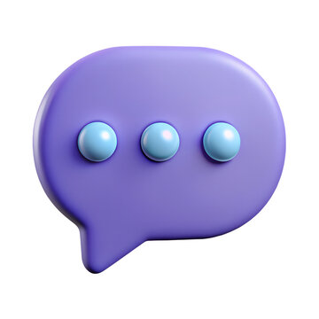 3d chat bubble with dots icon illustration. Dialogue symbol Background isolated. Plastic style icon