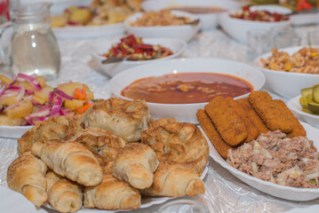 Served homemade food for family holiday in Serbia.