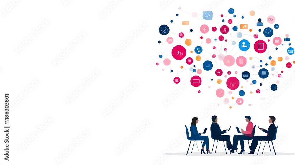Poster ceos strategizing with digital tools and global connectivity symbolizing business transformation