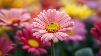 Fototapeta premium colorful daisy flowers blossoming background 