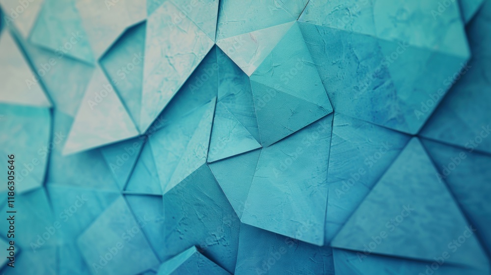 Aufkleber complex interlocking geometric shapes in blue tones form a captivating abstract design that invites 