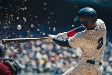 baseball player is swinging a bat at a ball. 