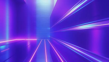 3d render. Abstract modern geometric background of metal stripes and neon light. Iridescent ultraviolet futuristic wallpaper, 8k unreal engine photorealism, with white tones
