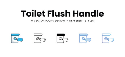 Toilet Flush Handle icons in different style vector stock illustration