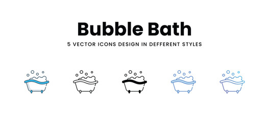 Bubble Bath icons in different style vector stock illustration