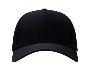  Black baseball cap isolated on a transparent background, PNG file 