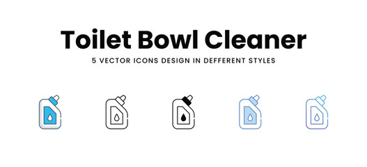 Toilet Bowl Cleaner icons in different style vector stock illustration