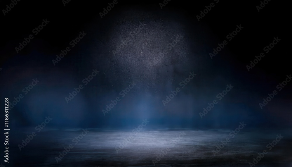 Poster ethereal spotlight in dark misty environment with textured background for atmospheric designs and ci