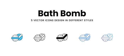 Bath Bomb icons in different style vector stock illustration