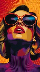 Bold Pop Art Fashion Icon with Striking Colors and Modern Flair