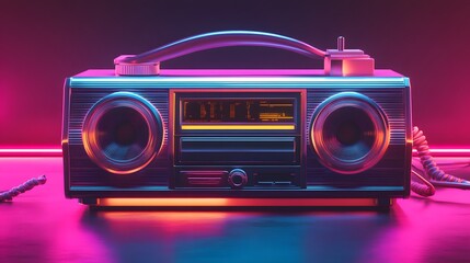 Retro Boombox with Integrated Telephone Design