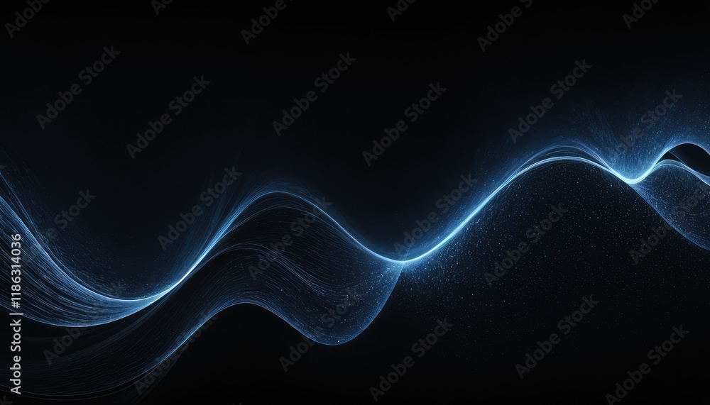 Poster 3d modern techno background with particles with shallow depth of field 3