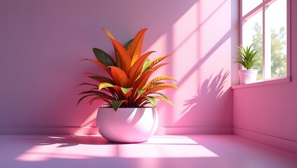 A stunning collection of vibrant indoor tropical flower plants in elegant vases makes for the perfect home decoration. Ideal for advertising, themed events, or banner design