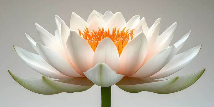White Lotus Flower Illustration