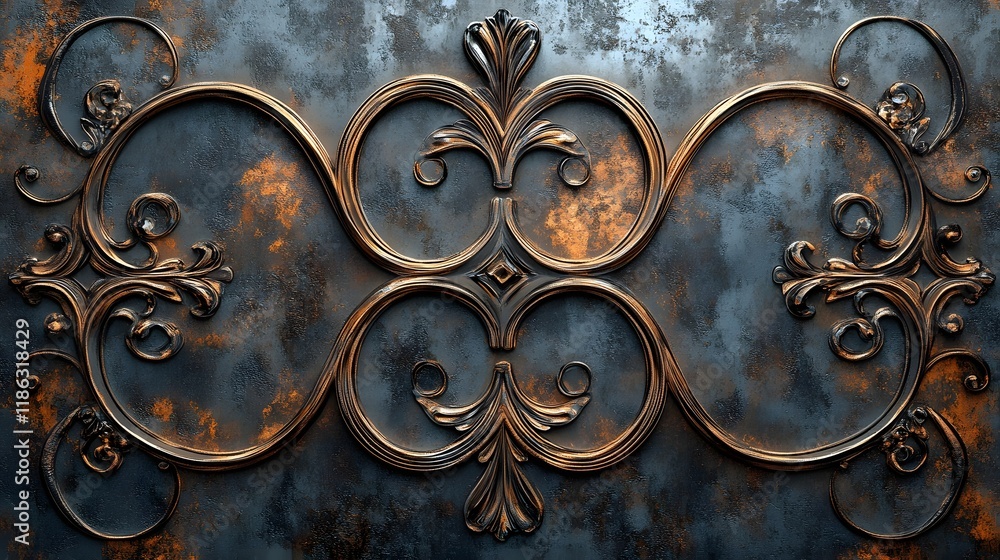 Poster seamless textured metal sheet with oxidized patterns and weathered details offering a rustic look