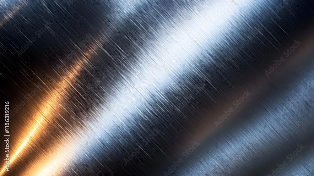 Poster smooth stainless steel texture with seamless patterns and soft light reflections for polished design