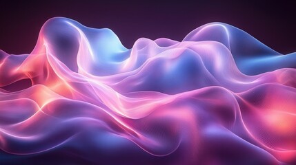 Fototapeta premium Abstract Background - Flowing Neon Waves of Light and Color