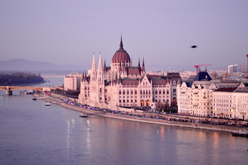 Obraz premium panoramic view of Budapest by the Danube river