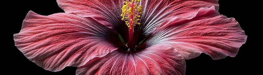 Crimson Hibiscus Macro Photograph