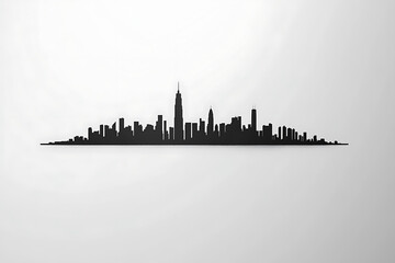 Fototapeta premium A simple vector illustration of the city skyline is represented by simple smooth lines, with clean lines and a minimalistic style, perfect for lifestyle or technology