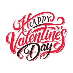 Colorful Hearts and Happy Valentines Day! Text Design line art icon sign silhouette vector illustration  with fun brush ink calligraphy typography for photo overlays t-shirt print flyer poster design