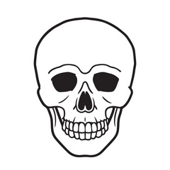 Fototapeta premium The skull icon. Black silhouette of a human skull. Vector illustration isolated on a white background for design and web.