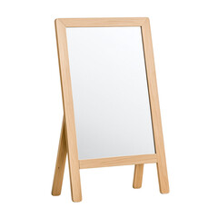 Wooden Framed Standing Mirror | Minimalist Tabletop Mirror, Isolated