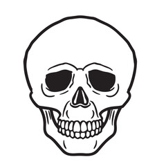 Obraz premium The skull icon. Black silhouette of a human skull. Vector illustration isolated on a white background for design and web.