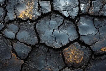 detailed dark asphalt road surface with natural wear patterns creating seamless industrial background texture for design projects