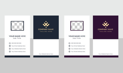 Simple Minimalistic Creative Unique Business Card Template Design