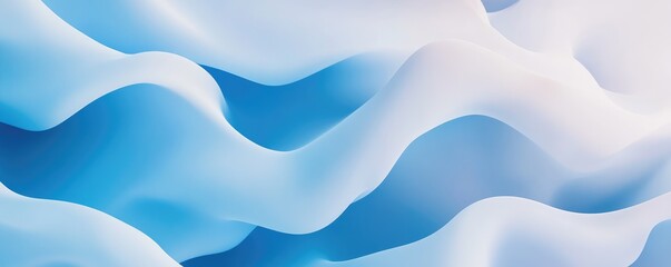 Obraz premium Abstract blue and white gradient waves