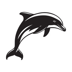 dolphin silhouette vector icon illustration isolated on white background