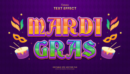 decorative mardi gras editable text effect design © OreNyee