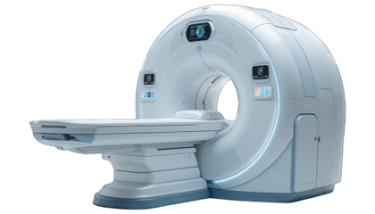 Advanced MRI or CT Scan Machine on PNG Transparent Background.