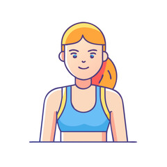 female athlete vector icon, women’s day vector illustration - simple illustration of female athlete perfect for logos, and holidays -themed designs.