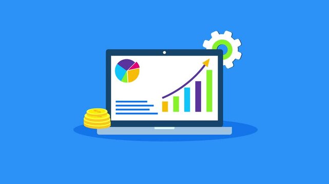 business animation of achievements and targets, 2d animation clips