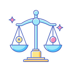 gender equality scales vector icon, women’s day vector illustration - simple illustration of gender equality scales perfect for logos, and holidays -themed designs.