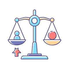 gender equality scales vector icon, women’s day vector illustration - simple illustration of gender equality scales perfect for logos, and holidays -themed designs.