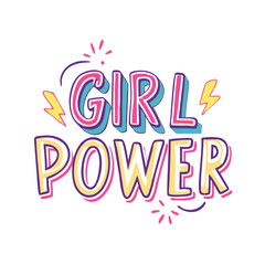  girl power text vector icon, women’s day vector illustration - simple illustration of girl power text perfect for logos, and holidays -themed designs.
