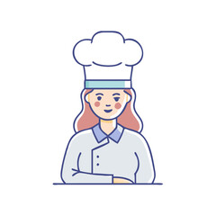 woman chef vector icon, women’s day vector illustration - simple illustration of woman chef perfect for logos, and holidays -themed designs.