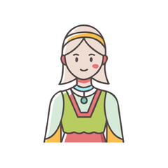 woman in traditional clothing vector icon, women’s day vector illustration - simple illustration of woman in traditional clothing perfect for logos, and holidays -themed designs.