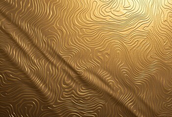 Fototapeta premium Abstract wavy gold lines on a textured surface.