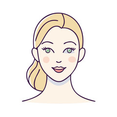 woman s face vector icon, women’s day vector illustration - simple illustration of woman s face perfect for logos, and holidays -themed designs.