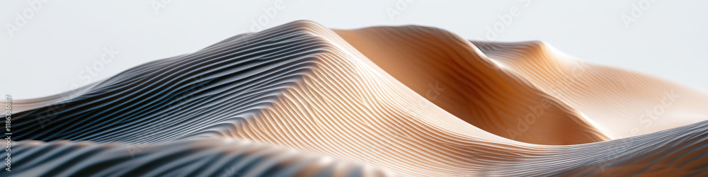 Poster abstract grooved forms with gradient color transition