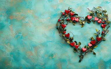 Saint Valentines Day turquoise background