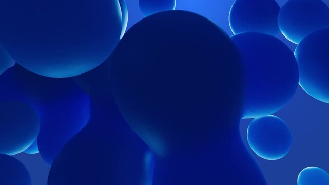 Colorful blue Lava lamp wax dissolving and merging over time. 