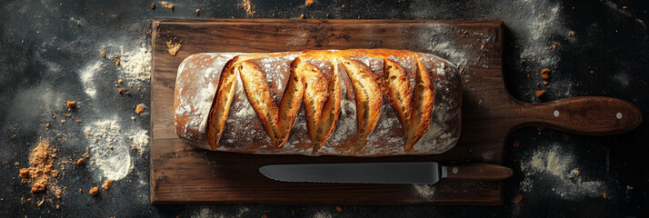 Bread on a Wooden Cutting Board