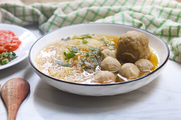 Traditional indonesian meatballs 